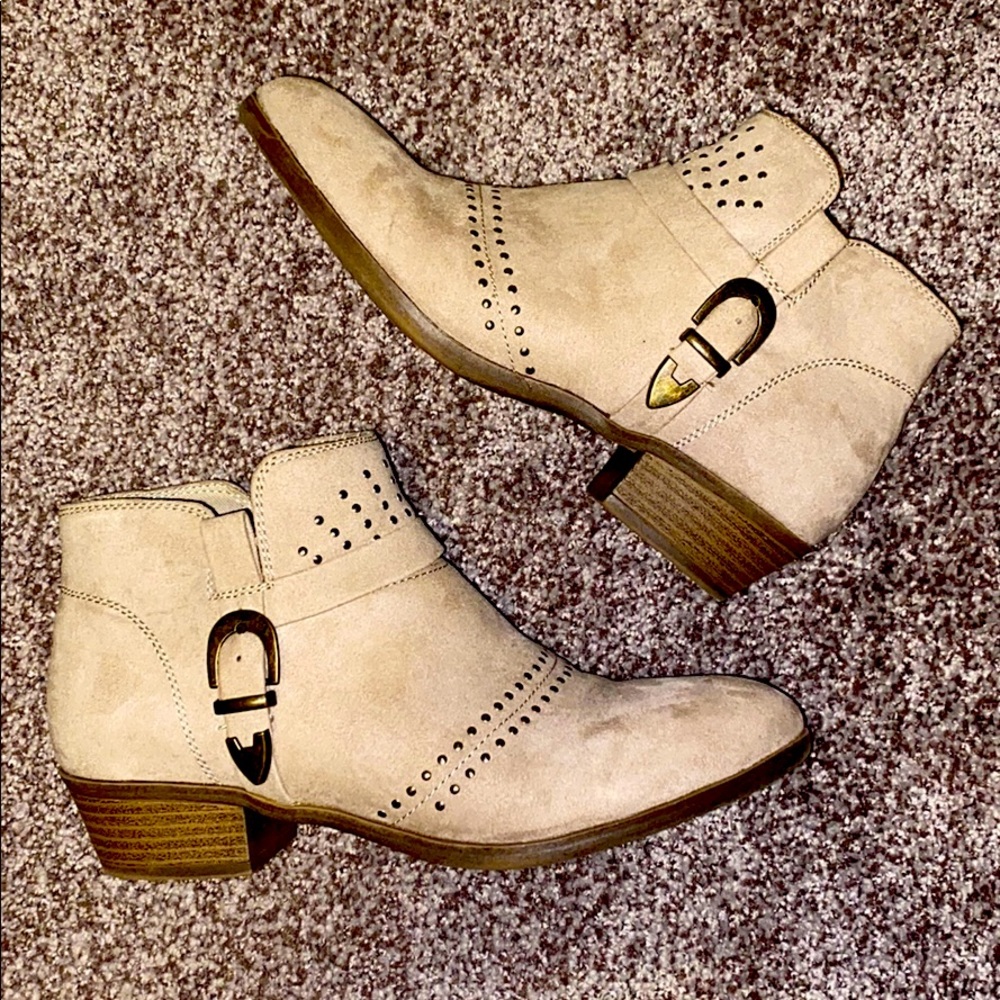 Tan Ankle High Booties